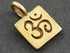 24K Gold Vermeil Over Sterling Silver OHM Stamped in Square Charm -- VM/CH2/CR31